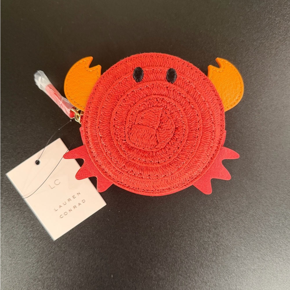 LC Lauren Conrad Red and Orange Crab Coin Purse